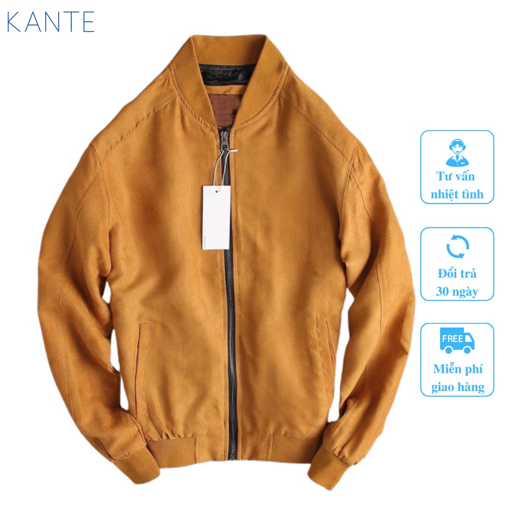 Áo khoác nam da lộn Kante , áo khoác nam đẹp phong cách Hàn Quốc tay chun bomber phom rộng