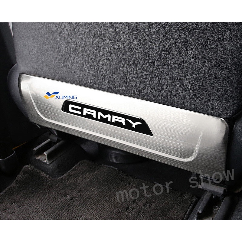 Bộ 2 Khung Viền Ghế Sau Xe Hơi Bằng Thép Không Gỉ Chống Đá Cho Toyota Camry 2018 2019 2020 2021