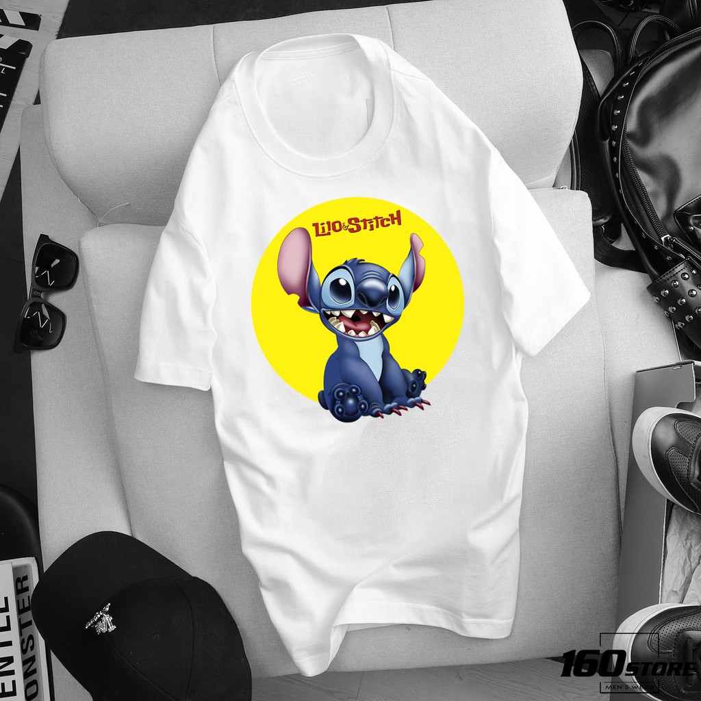 ÁO THUN UNISEX FORM RỘNG IN HÌNH LILO STITCH ĐI CẮM TRẠI GIÁ RẺ HƠN NGƯỜI YÊU CŨ SALE CỰC SHOCK - 247