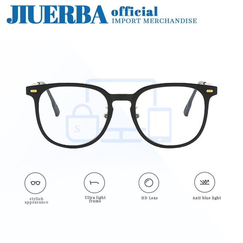 JIUERBA Kính Chống Bức Xạ Ánh Sáng Xanh Hình Vuông Phong Cách Retro Thời Trang Chất Lượng Cao Cho Nam Nữ