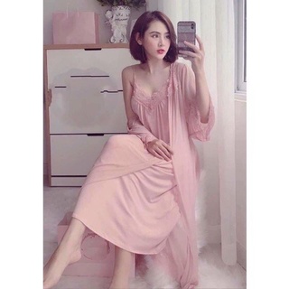 Váy ngủ lụa satin có mút đệm ngực