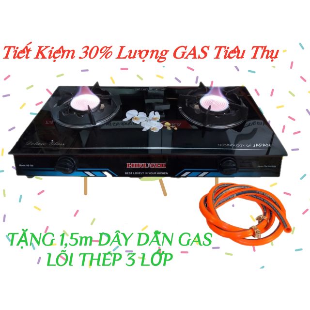 Bếp Ga Kính Cao Cấp Hồng Ngoại Kiềng Gang HIKUSHI.ZODO.FUTASHI Tiết Kiệm 30%GAS