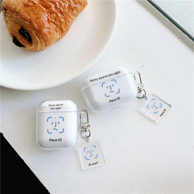 Vỏ Bảo Vệ Hộp Sạc Tai Nghe AirPods3 airpods2 pro Kết Nối Bluetooth Không Dây Họa Tiết Khuôn Mặt Sáng Tạo