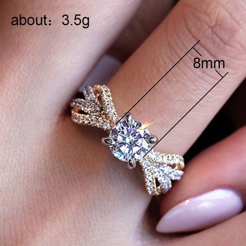 Nhẫn đính hôn đính đá kim cương sang trọng thanh lịch dành cho nữ