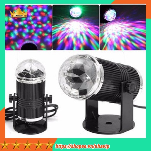 Đèn Cầu Vũ Trường Xoay Nháy Chớp Theo Nhạc Bay Quẩy Phòng Sân Khấu Đèn Led Quán Bar