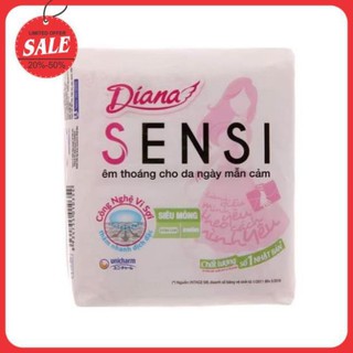Băng vệ sinh Diana Sensi siêu mỏng không cánh và có cánh 8 miếng