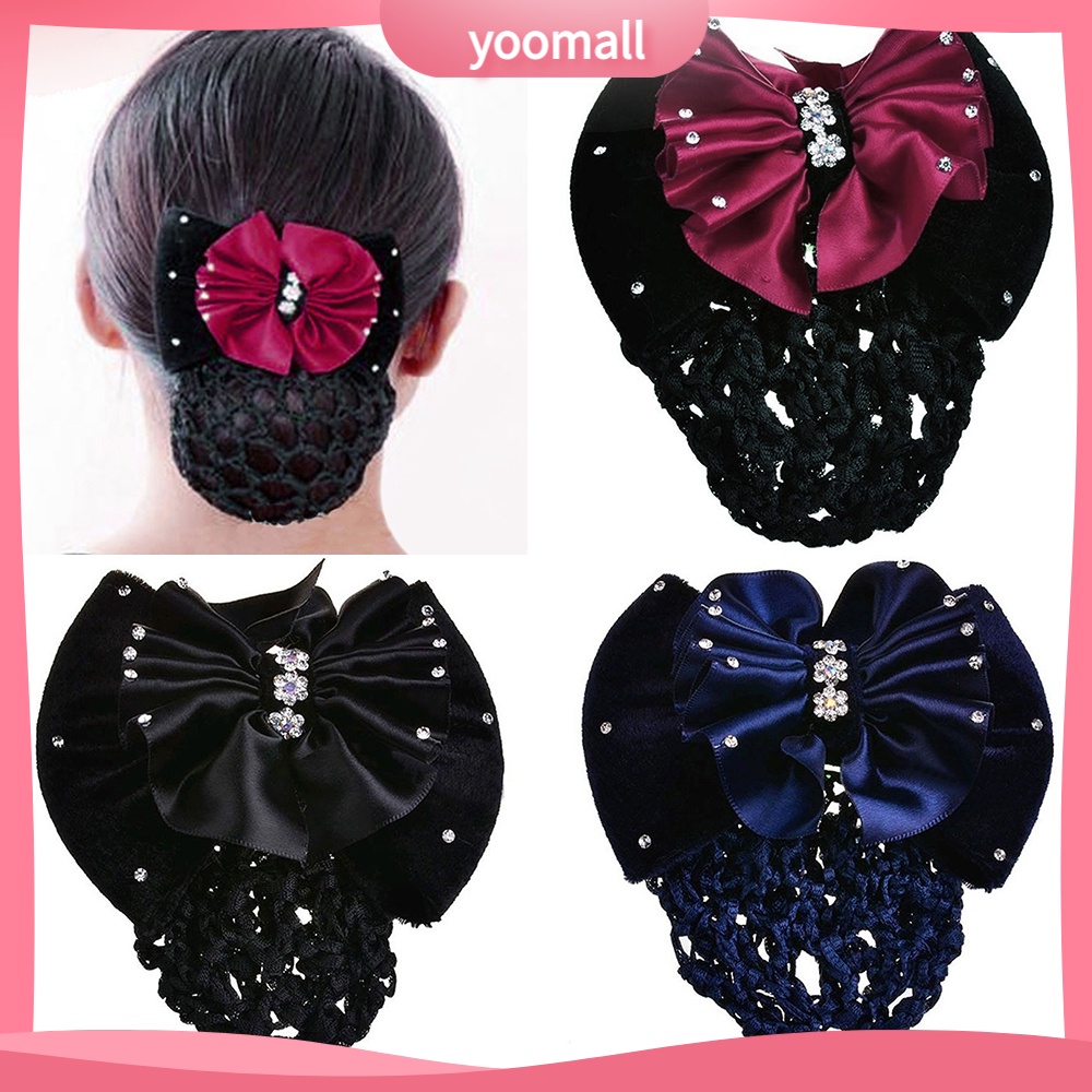 Kẹp lưới búi tóc trang trí nơ thời trang cho nữ