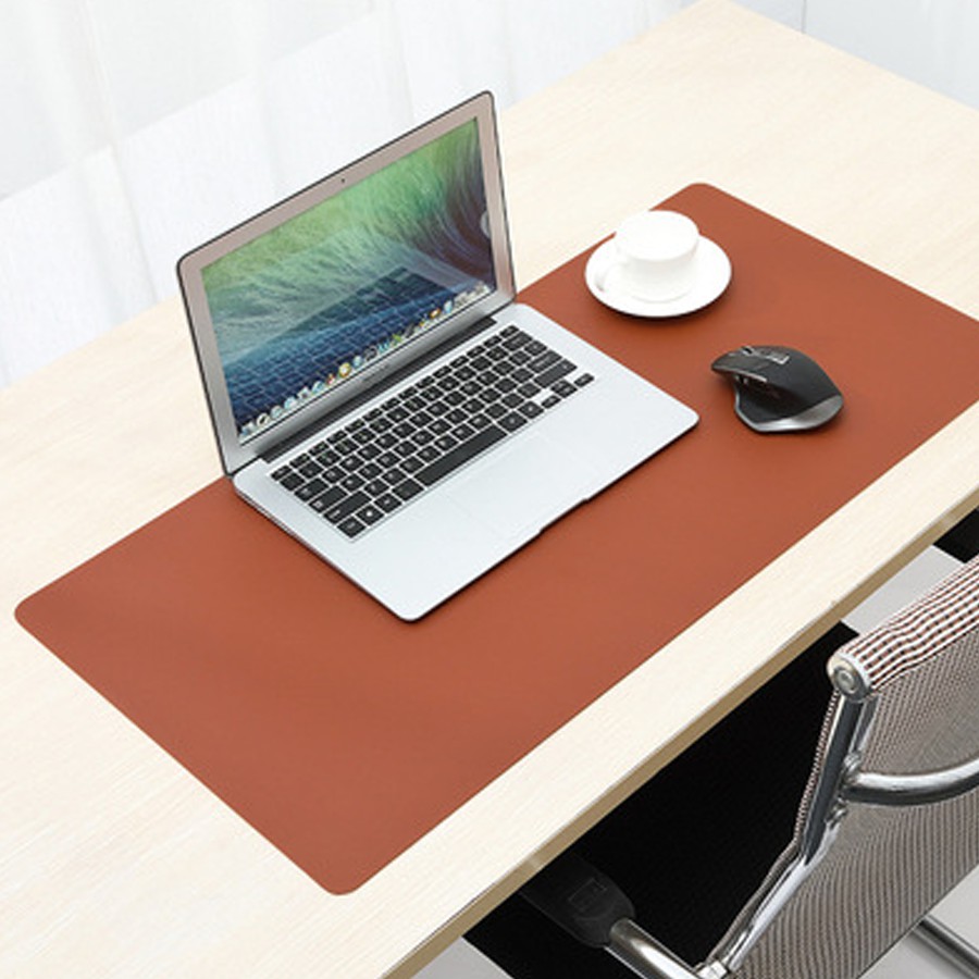 Thảm Da Trải Bàn Làm Việc Deskpad (size 40x80cm) màu Nâu - 2.0mm