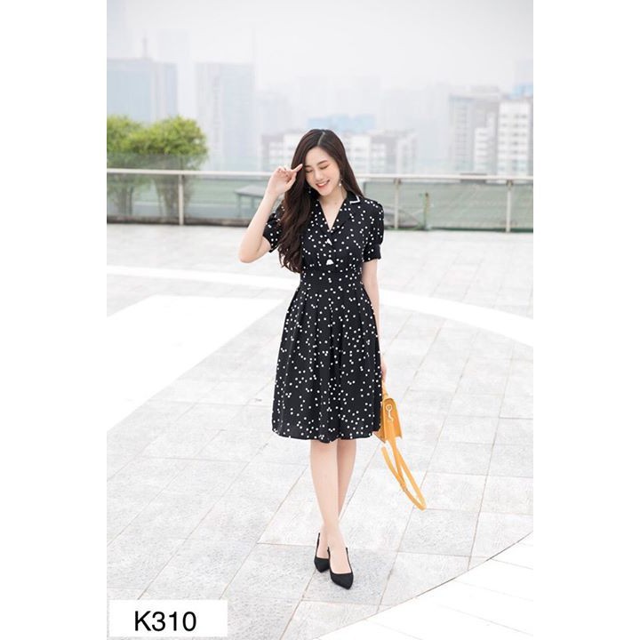 ĐẦM XÒE CAO CẤP K310 - TIIN STORE (Hàng may thiết kế ,ảnh thật shop tự chụp)