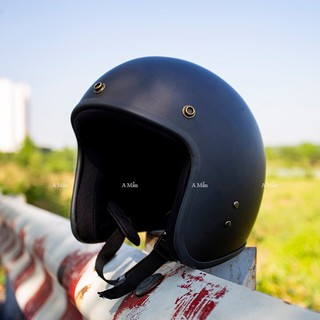 Nón Bảo Hiểm 3/4 Damtrax Đen Trơn