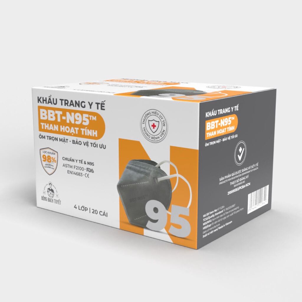 Khẩu trang y tế Bông Bạch Tuyết 4 lớp BBT - N95 (Hộp 20 cái)
