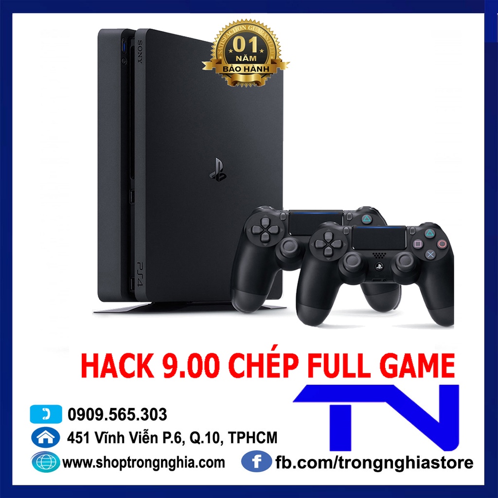 [Mã ELHAMS5 giảm 6% đơn 300K] Máy PS4 Slim 2218B 1TB HACK chép full game tùy chọn 1 hoặc 2 tay cầm