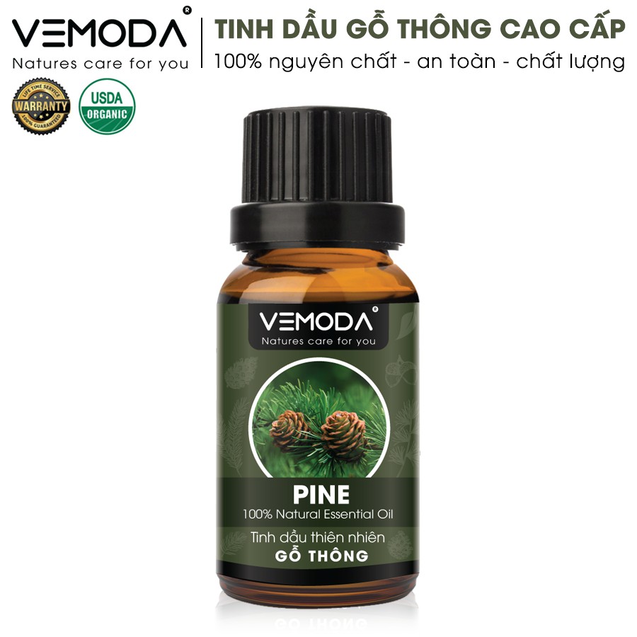 Tinh dầu Gỗ thông cao cấp Vemoda 10ml giúp thư giãn, giảm căng thẳng, khử mùi, thanh lọc không khí