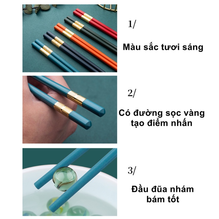 Bộ 5 đôi đũa nhiều màu T07