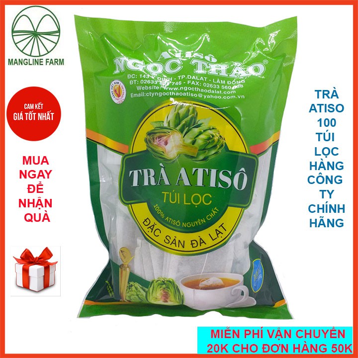 Combo tự chọn trà Atiso túi lọc Ngọc Thảo Đà Lạt gói 100 túi lọc thanh nhiệt mát gan ngăn ngừa mụn Đặc sản Đà Lạt | BigBuy360 - bigbuy360.vn