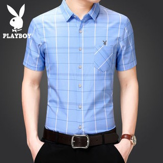 Áo sơ mi ngắn tay ôm dáng phối túi size lớn thời trang công sở mùa hè cho nam