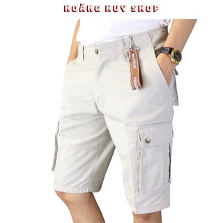 Quần Short Kaki Cao Cấp H&H-Q02 Quần Short Túi Hộp Chất Vải Kaki 100% Hàng Xuất Khẩu - 5 Màu