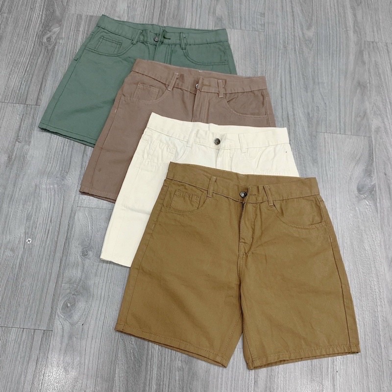 Quần short kaki có 5 màu đen/trắng/nâu/xanh/nâu vàng
