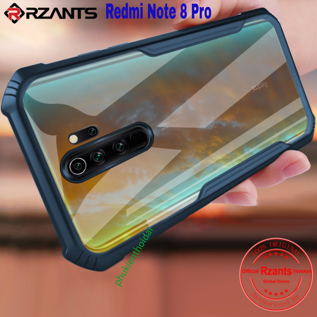 Ốp lưng Xiaomi Redmi Note 8 Pro chống sốc thể thao lưng trong viền màu kiểu dáng Xundd chống ố vàng 2