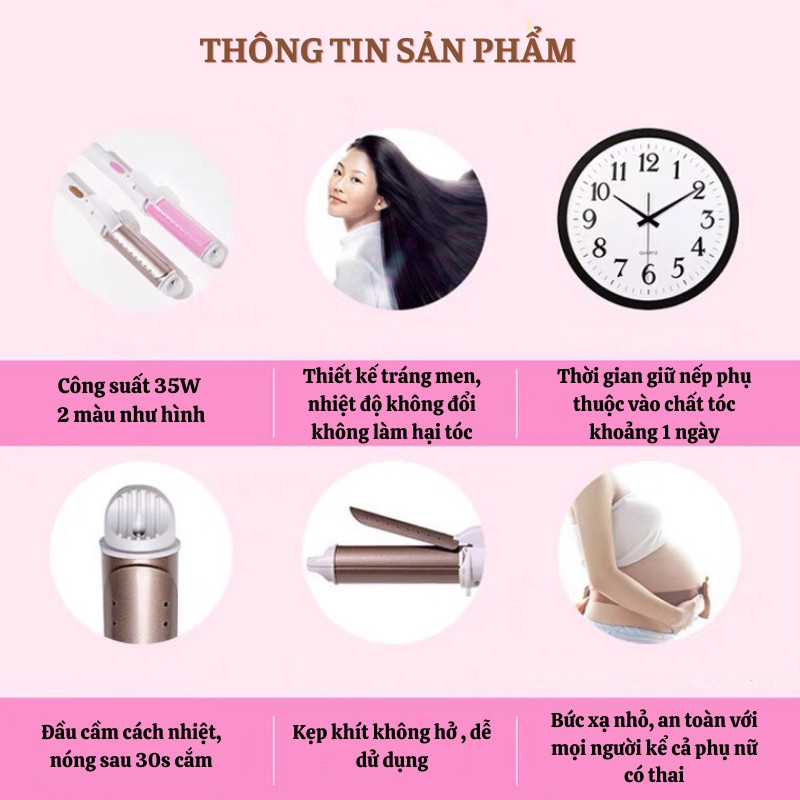 Máy Uốn Tóc Máy Duỗi Tóc Mini Tạo Kiểu 2 In 1 Đa Năng Nhỏ Gọn Tiện Dụng Có Vỏ Bảo Vệ PAPAA.HOME