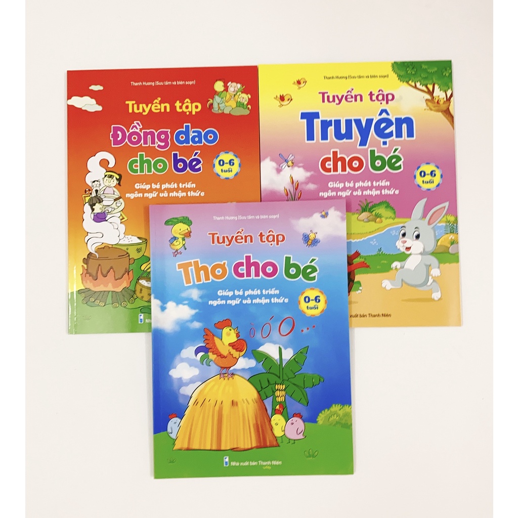 Sách - Combo 3 cuốn Tuyển tập Đồng Dao Thơ Truyện cho bé 2-8 tuổi