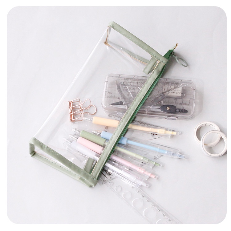 Túi đựng bút CHUWANGLIN trong suốt thiết kế đáng yêu tiện dụng