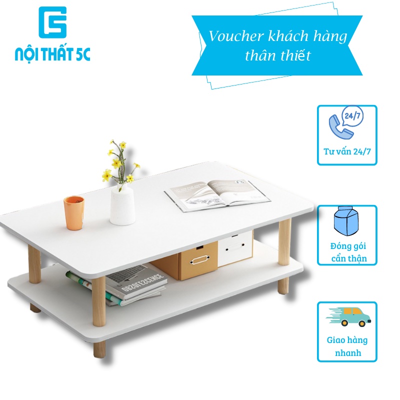 Bàn trà bàn sofa chân gỗ tự nhiên