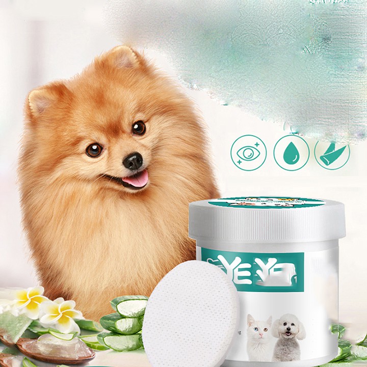 Hộp 130 bông khăn lau ố nước mắt và tai cho Pet chó mèo Daoliqi 130 miếng lau vải không dệt