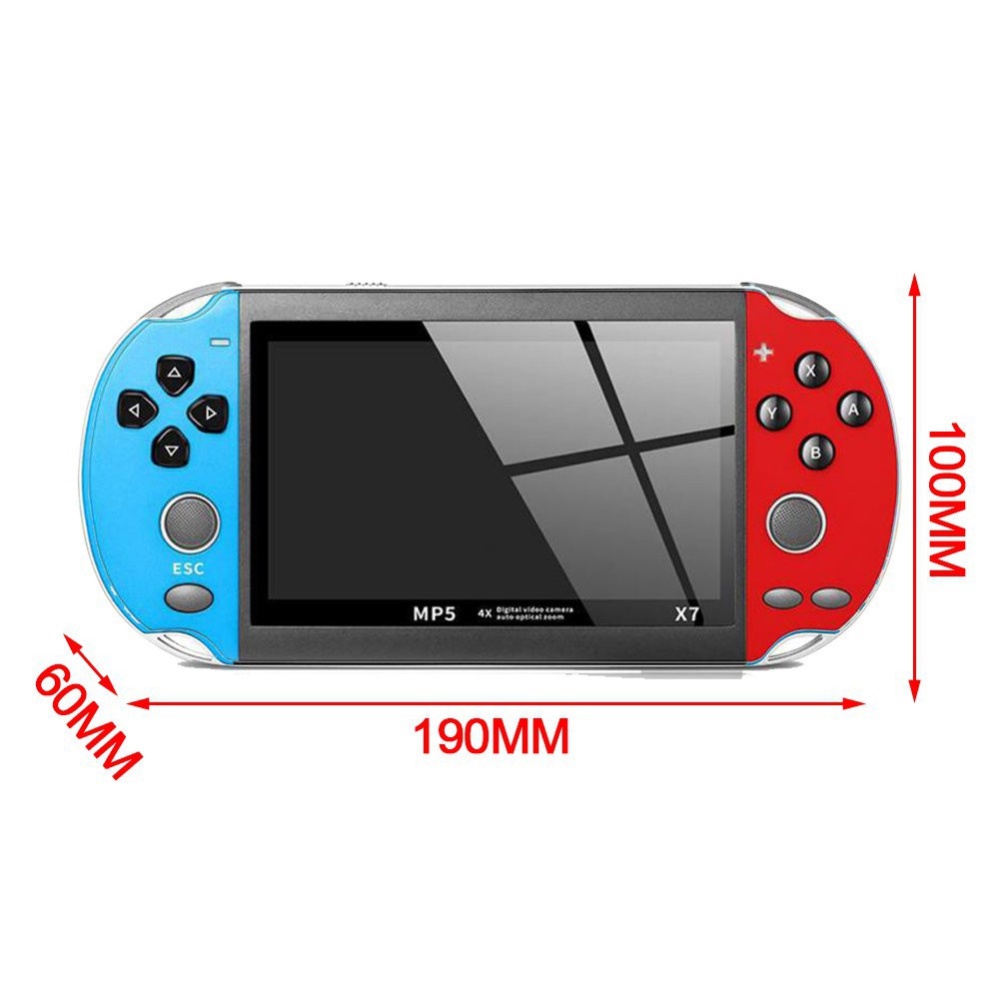Máy Chơi Game Cầm Tay X7 - Có sẵn 900 game, Màn Hình 4.3 Inch, Hỗ Trợ Chơi Game, Nghe Nhạc, Xem Phim, Đọc Sách, Tải Game