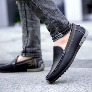Giầy lười nam da thật