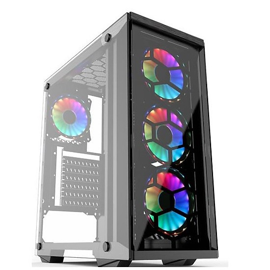 Vỏ Case Máy Tính VSP KA190 NEBULA Đen Kính Cường Lực ( No Fan)