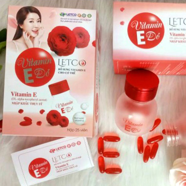 {CHÍNH HÃNG } Vitamin E Đỏ Letco, hỗ trợ làm đẹp da, hạn chế lão hóa da, tăng cường nội tiết tố nữ