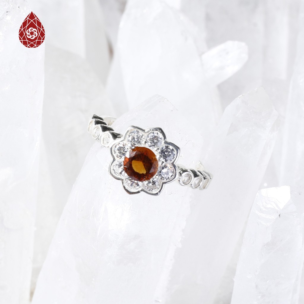 Nhẫn bạc hoa mai đính Ctr cao cấp - Ngọc Quý