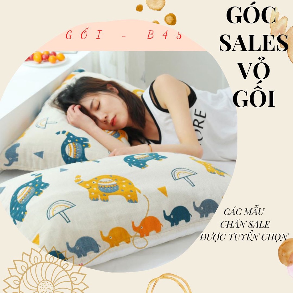 [THANH LÝ] Vỏ gối vải xô Cotton Sợi tre Organic_Dòng Cao cấp (Cặp)