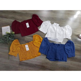 Áo kiểu croptop cổ vuông cup ngực