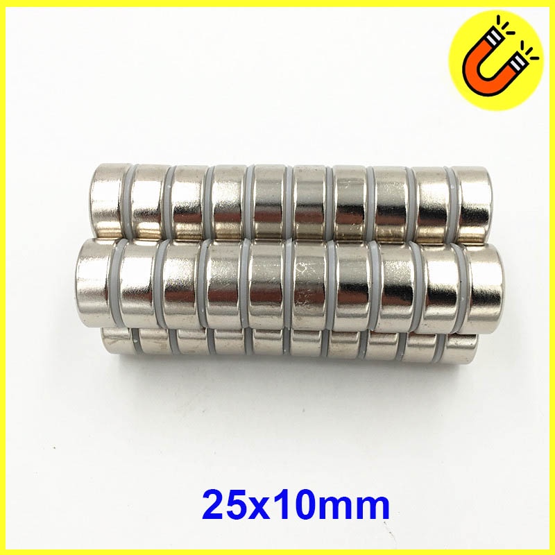 Nam châm viên tròn 25x10mm lực hút siêu khỏe