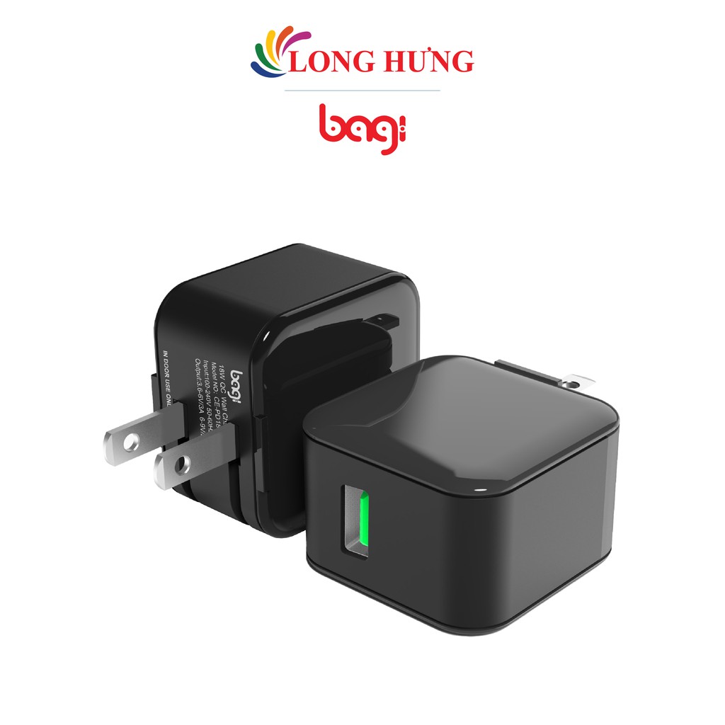 Cốc sạc Bagi QC 3.0 2A 1USB CE-M30n - Hàng chính hãng