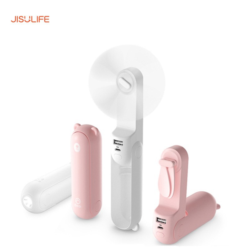 Quạt cầm tay mini tích điện hình gấu Bear Jisulife F8, kiêm làm đèn pin và sạc dự phòng_BH 12 tháng chính hãng | BigBuy360 - bigbuy360.vn