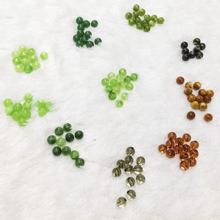 Hạt cườm nhựa giả đá phong thủy hạt xỏ vòng handmade size 1cm