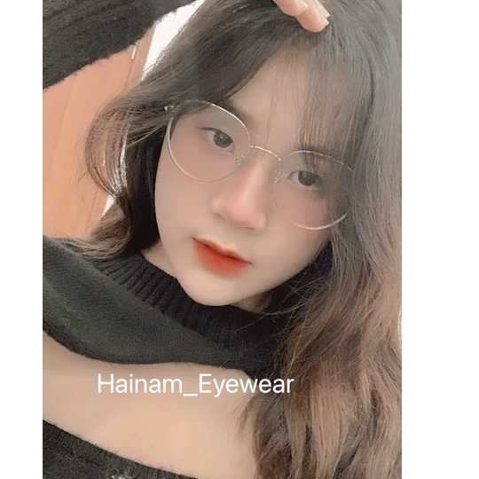 Gọng kính cận nữ, kính kim loại 5280 kiểu dáng tròn Hainam Eyewear Unisex Nam nữ