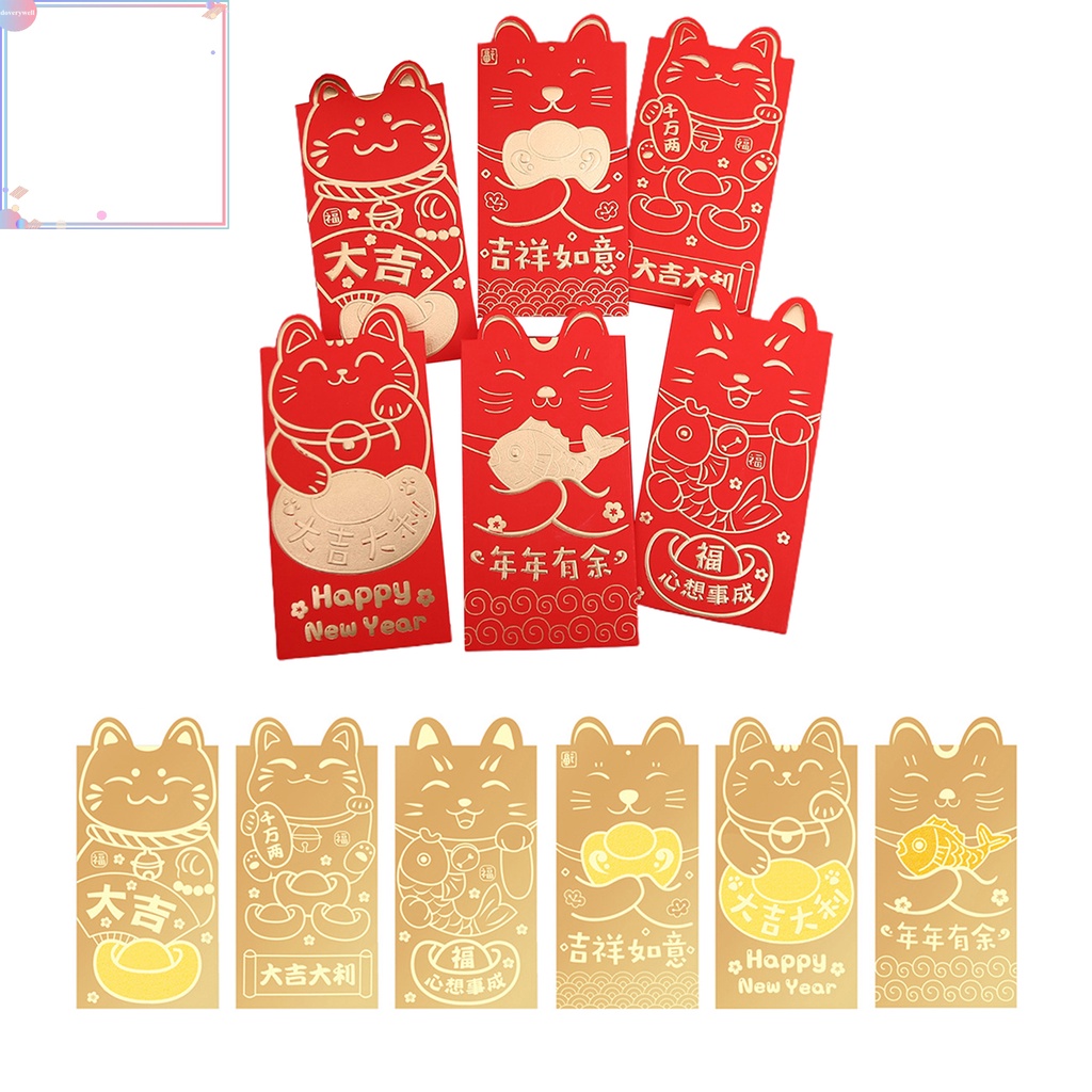 Bao lì xì màu đỏ may mắn ba chiều lâu trôi