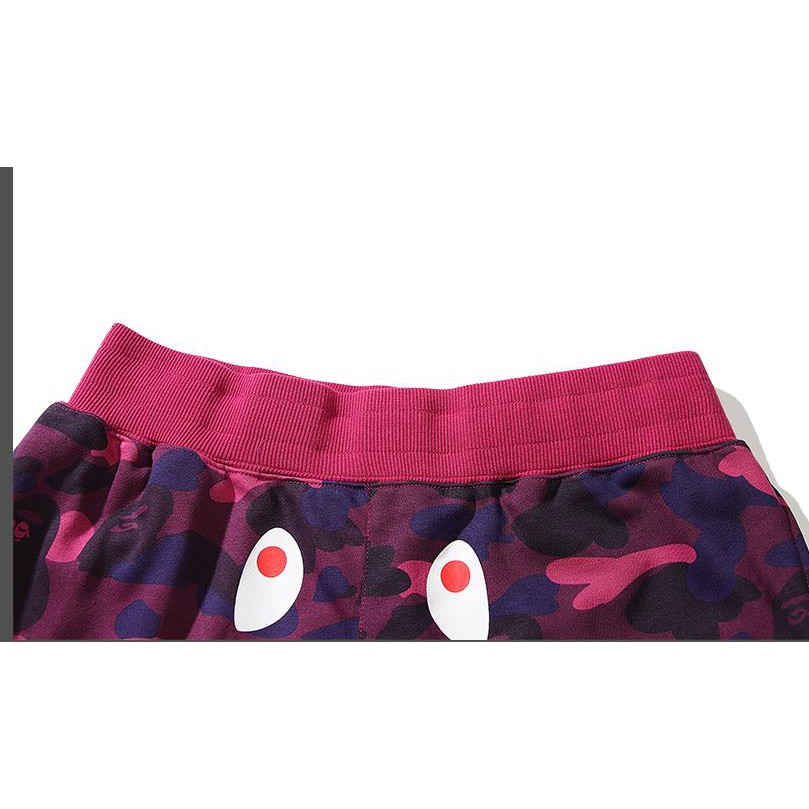 Quần short BAPE vải cotton in họa tiết trang trí thời trang cho nam nữ