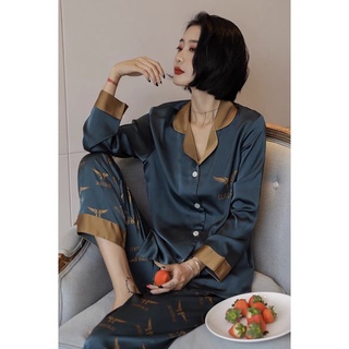 Bộ Ngủ Lụa Classical Hàng Quảng Châu cao Cấp Kèm Ảnh Thật khách Mặc