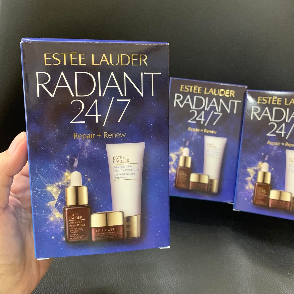 Set Dưỡng Da Esstee Lauder Radiant 24/7 Repair + Renew (Sữa rửa mặt 30ml - Serum 7ml - Kem mắt 5ml)
