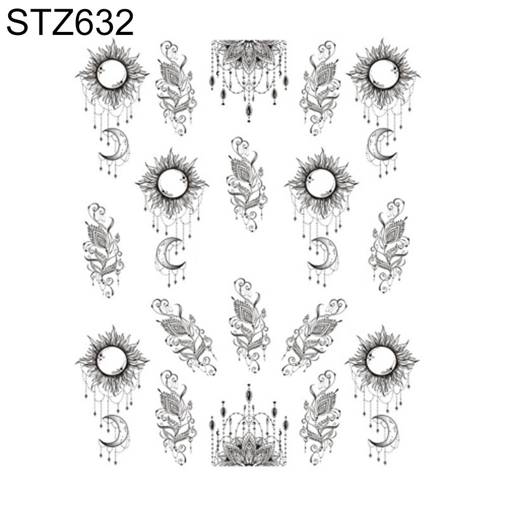 [Hàng mới về] Miếng dán móng tay họa tiết hoa và lông vũ