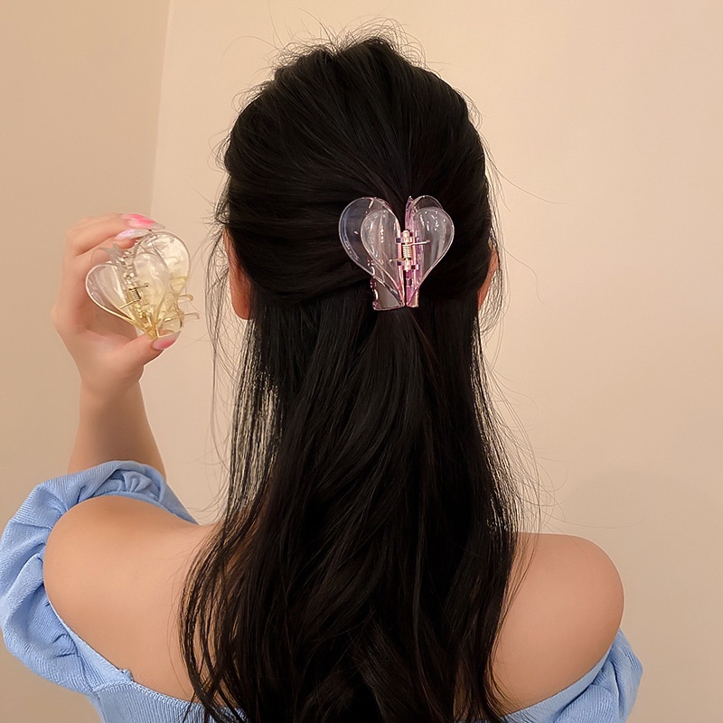 Kẹp Tóc 2021 Hai Lớp Hình Trái Tim Ngọt Ngào Đáng Yêu