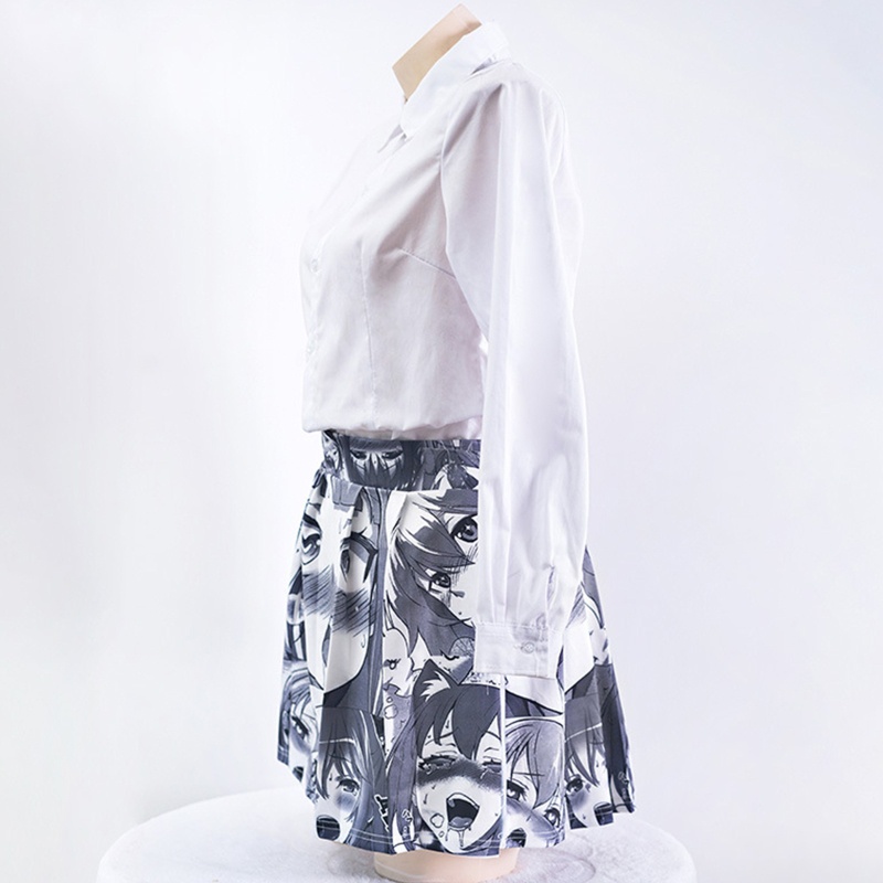 Chân Váy Chữ A Xếp Ly Lưng Vừa In Họa Tiết Hoạt Hình Phong Cách Harajuku Nhật Bản Cho Nữ