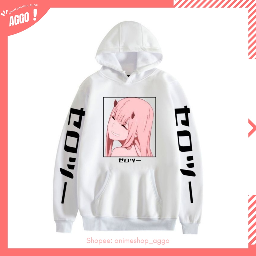 Áo Hoodie Dài Tay Darling In The FRANXX Nam Nữ Trắng Đen Đỏ Đủ Size