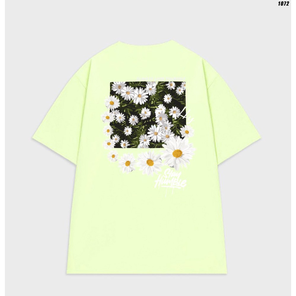 Áo phông tay lỡ form rộng nam nữ unisex Hoa cúc 1072 HY STUDIO