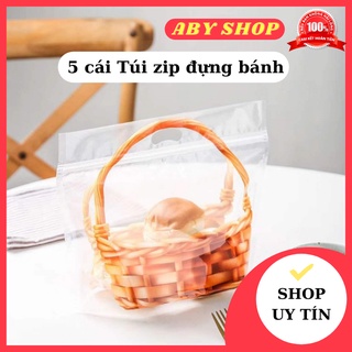 5 cái Túi zip đựng bánh giỏ quà ⚡ SIÊU XINH ⚡ túi đựng bánh thiết kế dạng túi zip, tiện lợi và có thể tái sử dụng